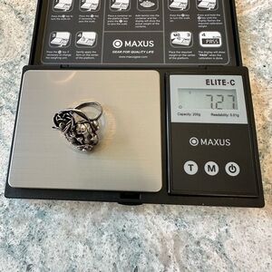 Sterling Silver Floral Cluster Ring - Silver